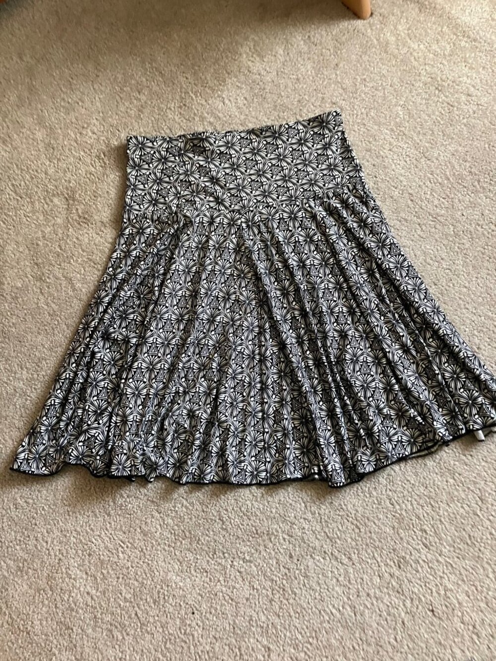 Floral Black Flounce Skirt